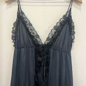 Vintage black and lace slip dress from the 1960s